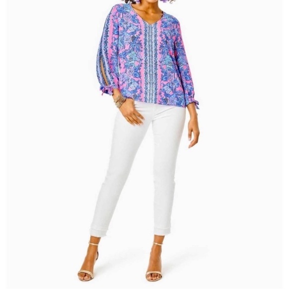 EUC - Lilly Pulitzer Pamala 3/4 Sleeve Too - Size M - Picture 4 of 8